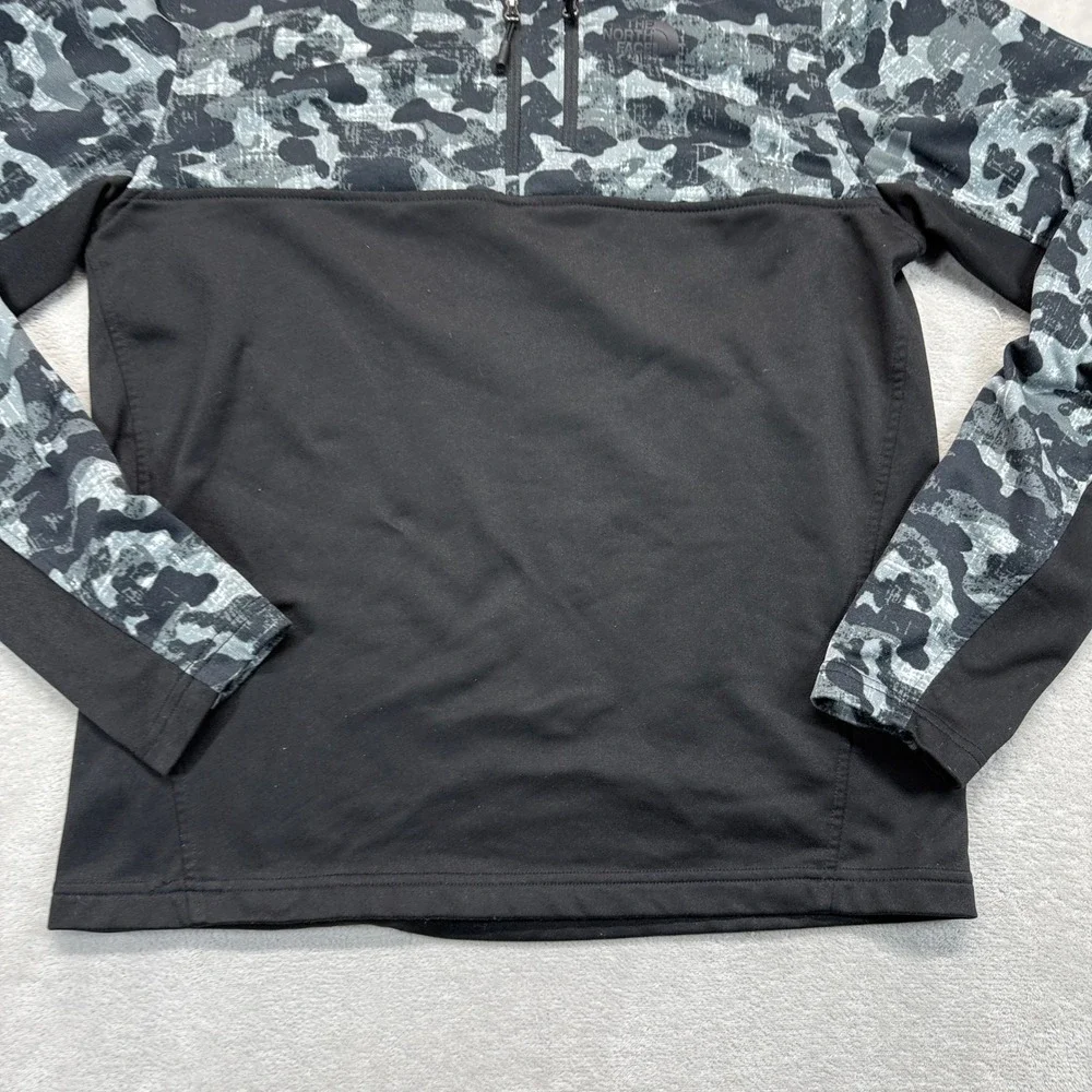 The North Face Sweatshirt Men's Small Black White Camo 1/4 Zip Pullover Outdoors